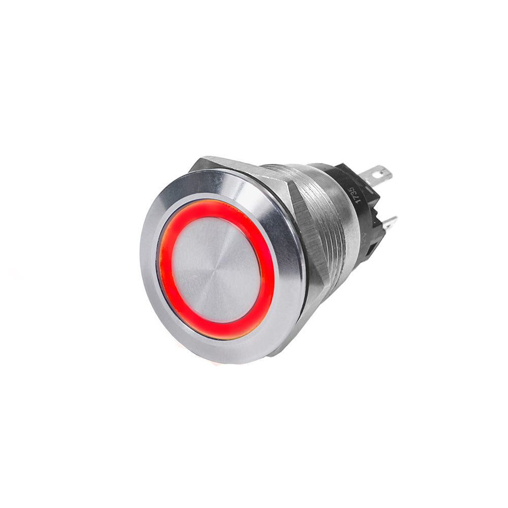 Blue Sea 4163 SS Push Button Switch OffOn Red 10A 4163